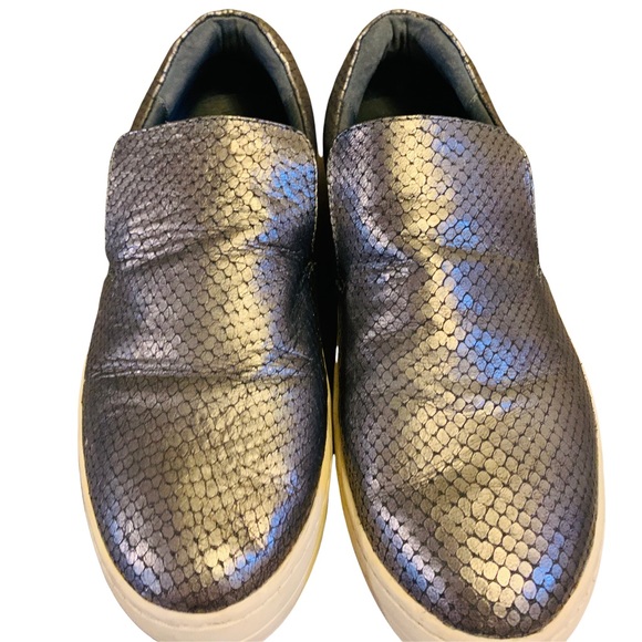 J/Slides NYC Harry Snake-Embossed Leather Slip-ON - Picture 5 of 10